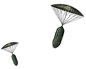 Pair of Parachuting Cucumbers